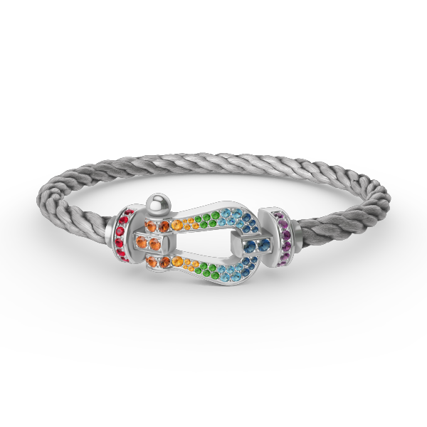 [Select]FORC LARGE HORSESHOE  COLORED DIAMOND BRACELET SILVER