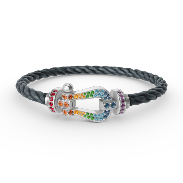 [Select]FORC LARGE HORSESHOE  COLORED DIAMOND BRACELET SILVER