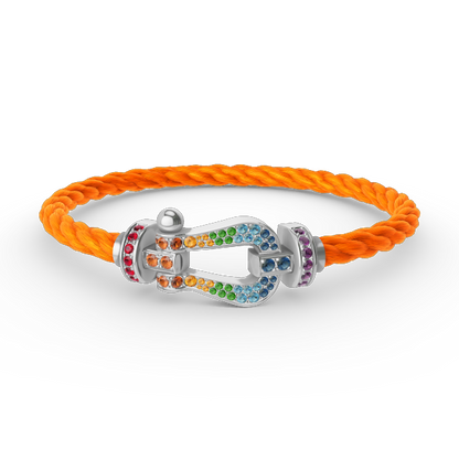 [Select]FORC LARGE HORSESHOE  COLORED DIAMOND BRACELET SILVER