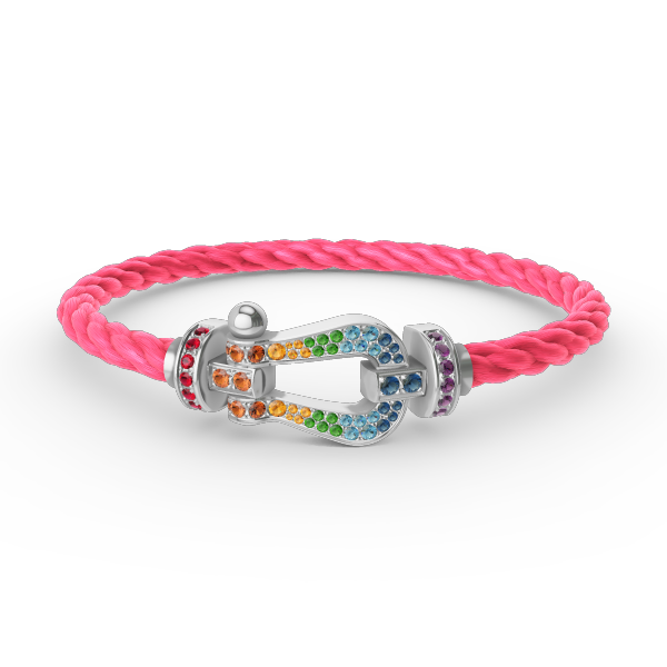 [Select]FORC LARGE HORSESHOE  COLORED DIAMOND BRACELET SILVER