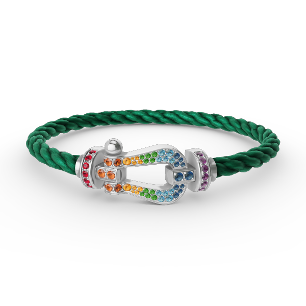 [Select]FORC LARGE HORSESHOE  COLORED DIAMOND BRACELET SILVER