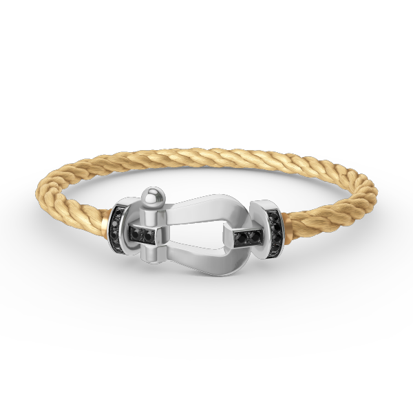 [Select]FORCE LARGE HORSESHOE BLACK DIAMOND BRACELET SILVER