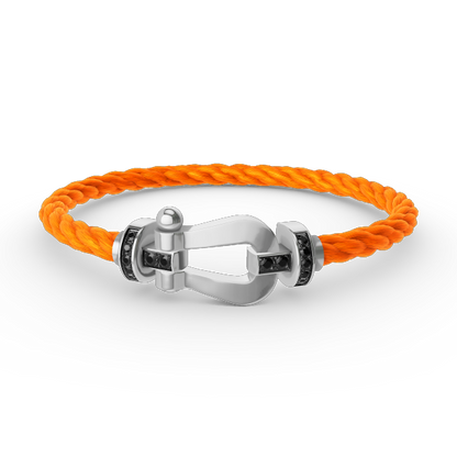 [Select]FORCE LARGE HORSESHOE BLACK DIAMOND BRACELET SILVER