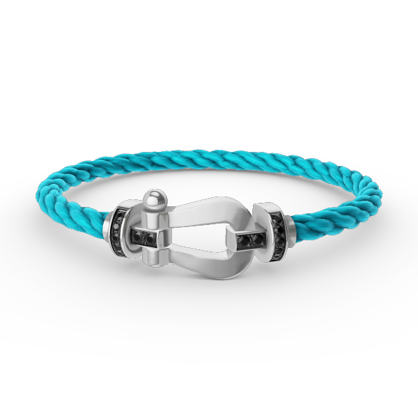 [Select]FORCE LARGE HORSESHOE BLACK DIAMOND BRACELET SILVER