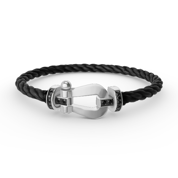 [Select]FORCE LARGE HORSESHOE BLACK DIAMOND BRACELET SILVER