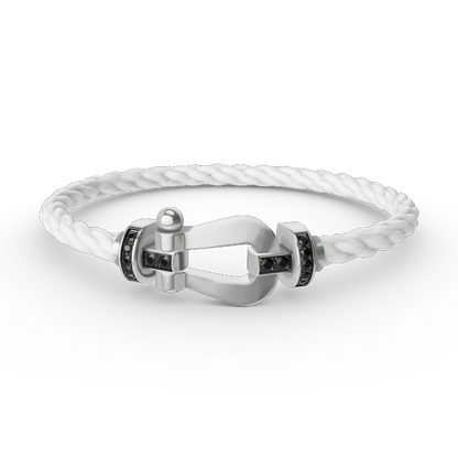 [Select]FORCE LARGE HORSESHOE BLACK DIAMOND BRACELET SILVER