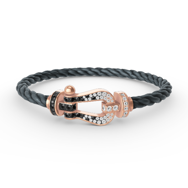 [Select]FORCE LARGE HORSESHOE BLACK WHITE DIAMOND BRACELET Select GOLD