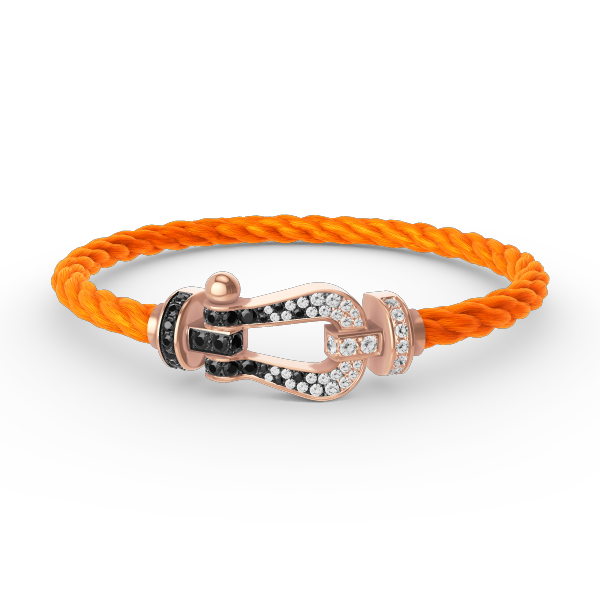 [Select]FORCE LARGE HORSESHOE BLACK WHITE DIAMOND BRACELET Select GOLD
