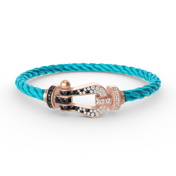 [Select]FORCE LARGE HORSESHOE BLACK WHITE DIAMOND BRACELET Select GOLD