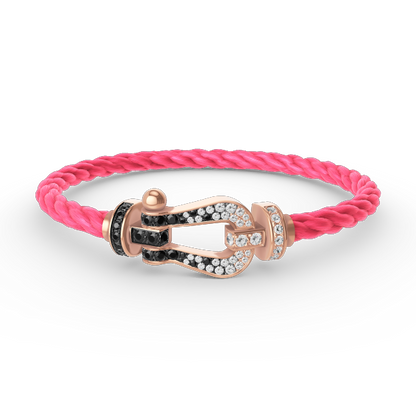 [Select]FORCE LARGE HORSESHOE BLACK WHITE DIAMOND BRACELET Select GOLD