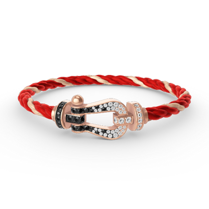 [Select]FORCE LARGE HORSESHOE BLACK WHITE DIAMOND BRACELET Select GOLD