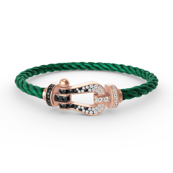 [Select]FORCE LARGE HORSESHOE BLACK WHITE DIAMOND BRACELET Select GOLD