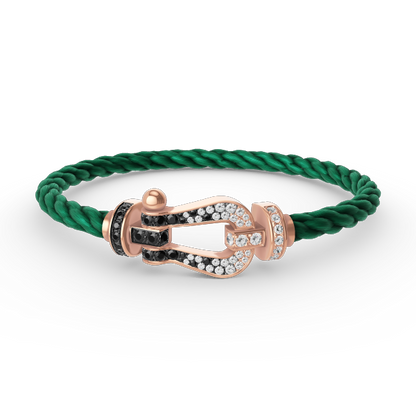 [Select]FORCE LARGE HORSESHOE BLACK WHITE DIAMOND BRACELET Select GOLD