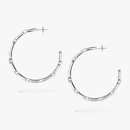 [[Select]Move Link Diamond Hoop Earrings