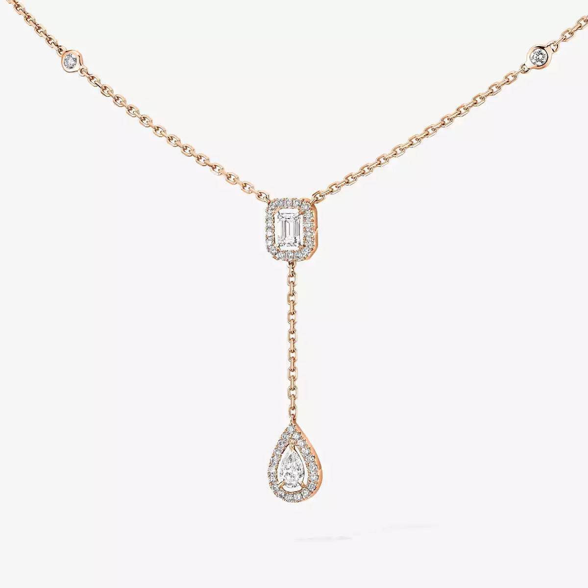 [Select]Gold Diamond Tie Necklace