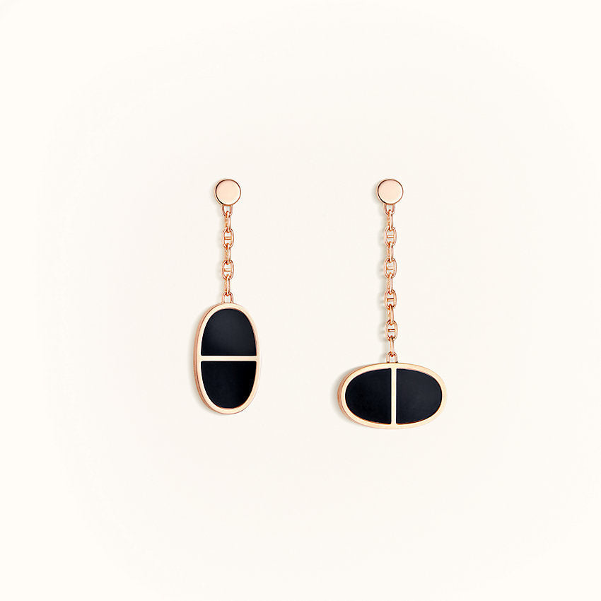 [Select]CHAINE VERSO BLACK CERAMIC EARRINGS