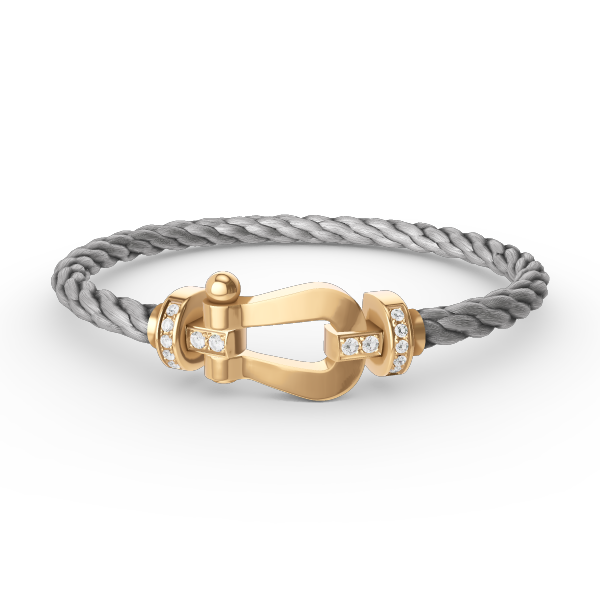 [Select]FORCE LARGE HORSESHOE HALF DIAMOND BRACELET GOLD