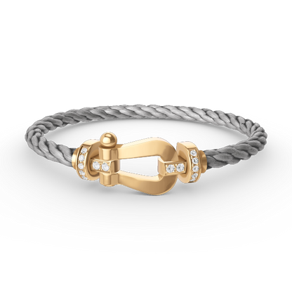 [Select]FORCE LARGE HORSESHOE HALF DIAMOND BRACELET GOLD