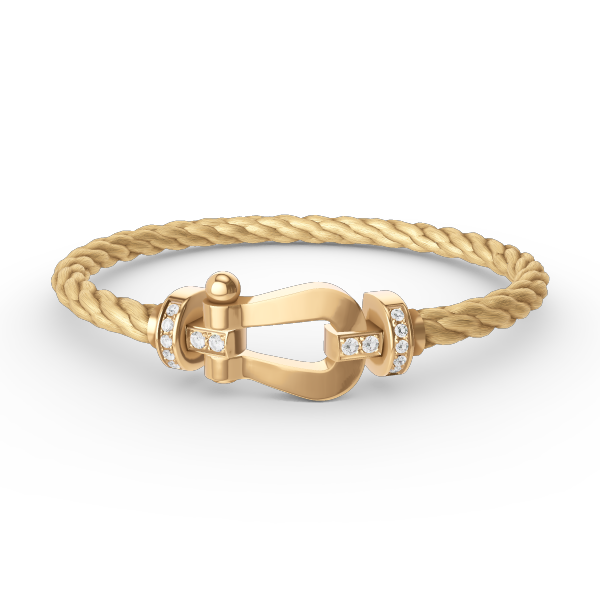 [Select]FORCE LARGE HORSESHOE HALF DIAMOND BRACELET GOLD