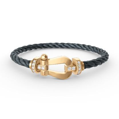 [Select]FORCE LARGE HORSESHOE HALF DIAMOND BRACELET GOLD