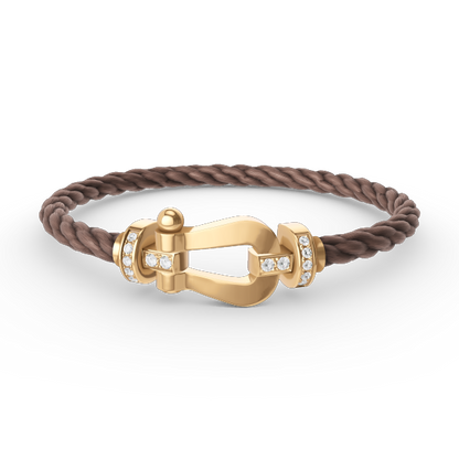 [Select]FORCE LARGE HORSESHOE HALF DIAMOND BRACELET GOLD