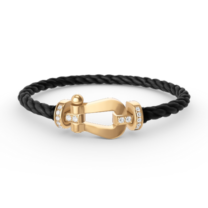 [Select]FORCE LARGE HORSESHOE HALF DIAMOND BRACELET GOLD