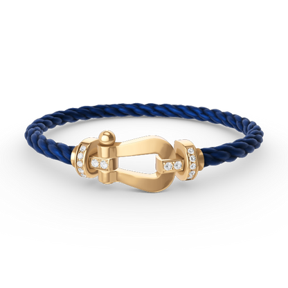 [Select]FORCE LARGE HORSESHOE HALF DIAMOND BRACELET GOLD