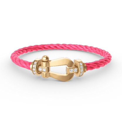 [Select]FORCE LARGE HORSESHOE HALF DIAMOND BRACELET GOLD