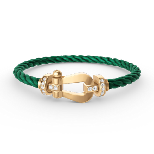 [Select]FORCE LARGE HORSESHOE HALF DIAMOND BRACELET GOLD