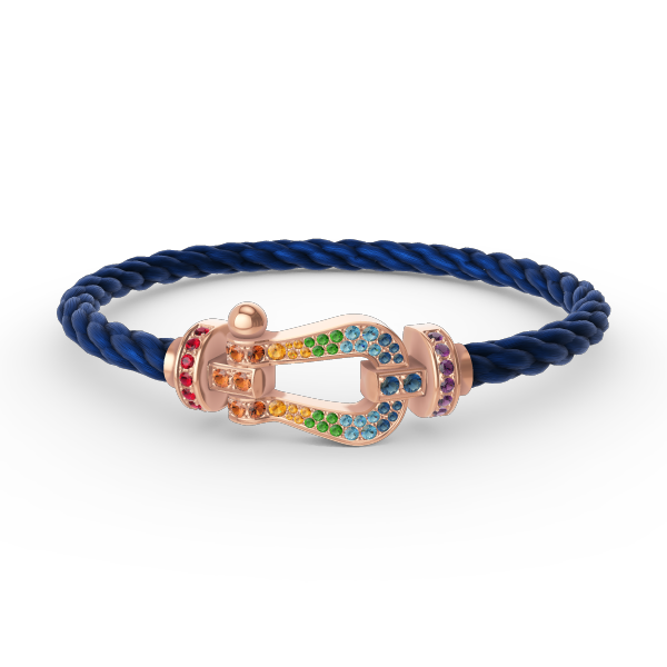 [Select]FORCE LARGE HORSESHOE  COLORED DIAMOND BRACELET Select GOLD
