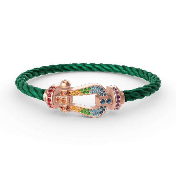 [Select]FORCE LARGE HORSESHOE  COLORED DIAMOND BRACELET Select GOLD