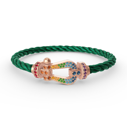 [Select]FORCE LARGE HORSESHOE  COLORED DIAMOND BRACELET Select GOLD