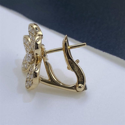 [Select]FRIVOLE GOLD FLOWER DIAMOND EARRINGS