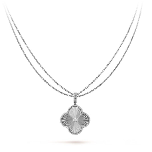 [Select]CLOVER 25MM SILVER BIG CLOVER NECKLACE