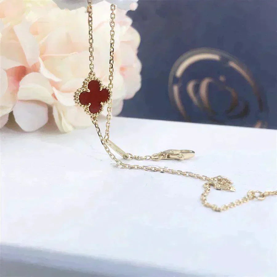 [Select]CLOVER  CARNELIAN SINGLE FLOWER BRACELET