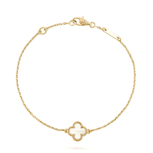 [Select]CLOVER WHITE MOP SINGLE FLOWER BRACELET