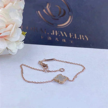 [Select]CLOVER WHITE MOP SINGLE FLOWER BRACELET