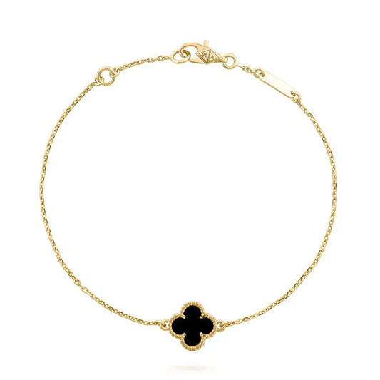 [Select]CLOVER ONYX SINGLE FLOWER BRACELET