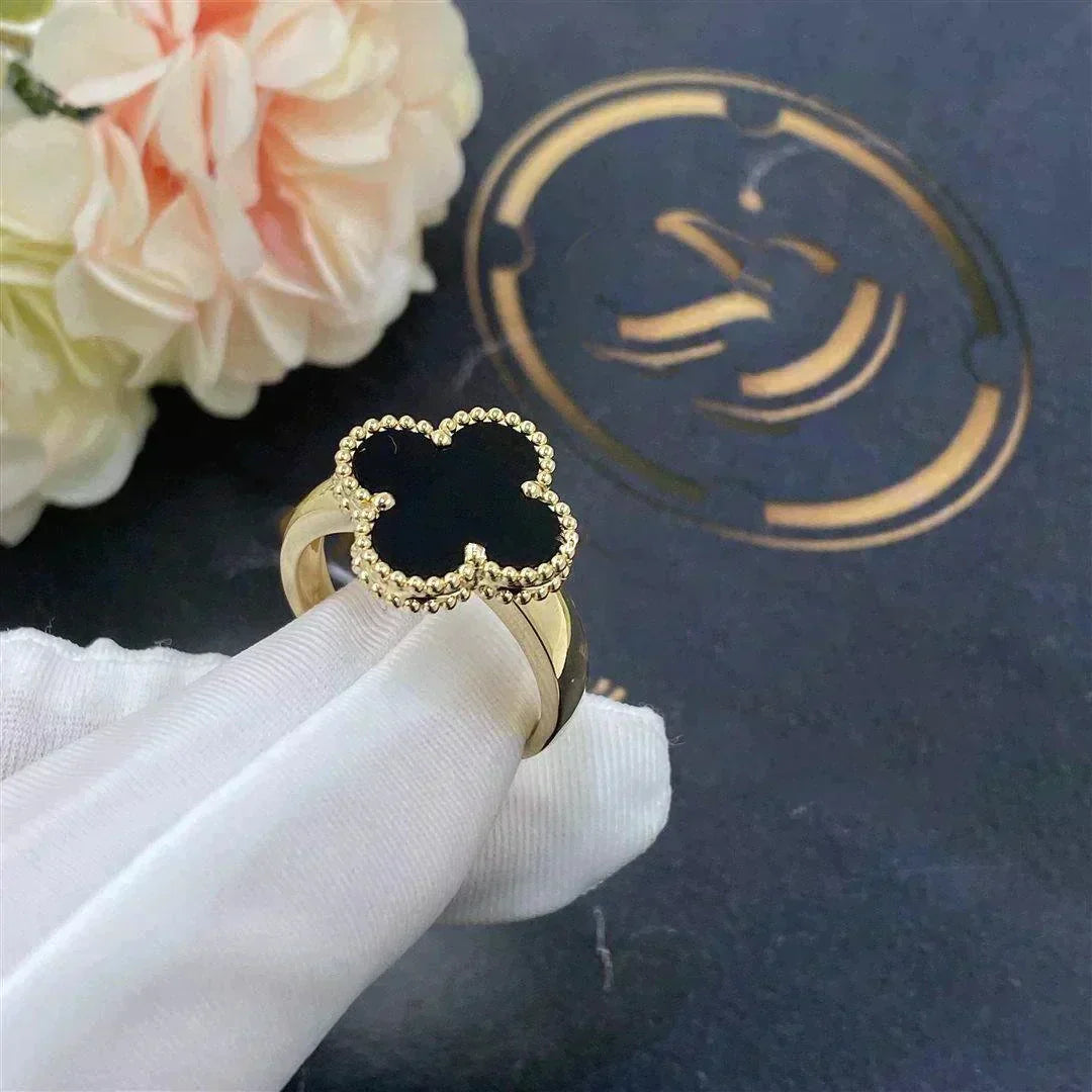[Select]CLOVER ONYX RING