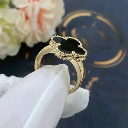 [Select]CLOVER ONYX RING