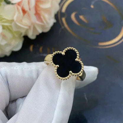 [Select]CLOVER ONYX RING