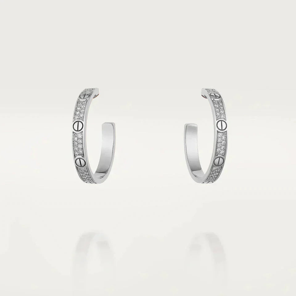 [Select]LOVE DIAMOND SILVER HOOP EARRINGS