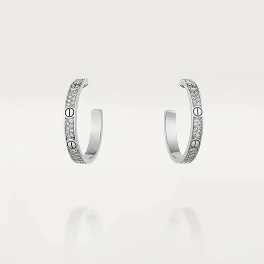[Select]LOVE DIAMOND SILVER HOOP EARRINGS
