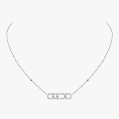 [Select] Move Pave_ Rose Gold Diamond Necklace