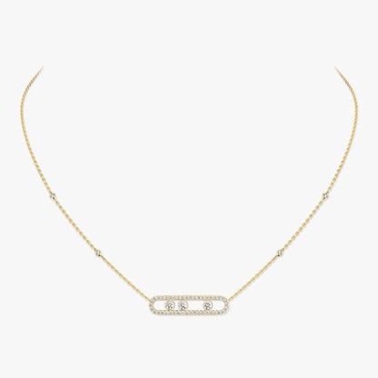 [Select] Move Pave_ Rose Gold Diamond Necklace