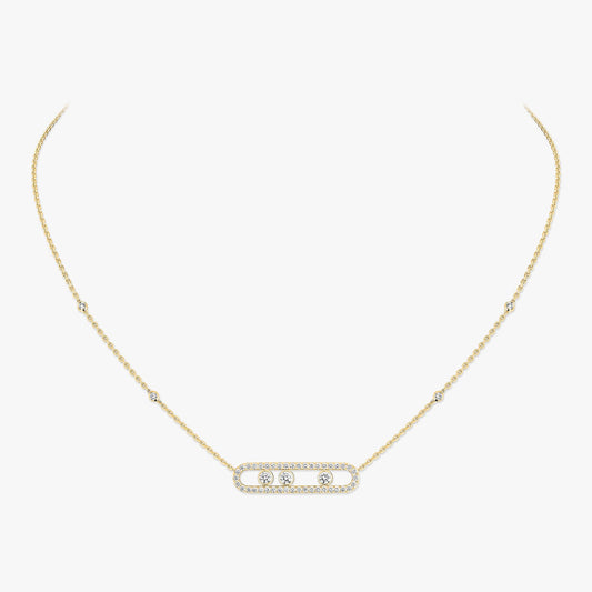 [Select] Move Pave_ Rose Gold Diamond Necklace