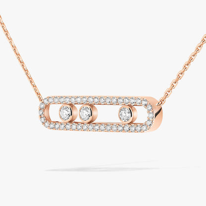 [Select] Move Pave_ Rose Gold Diamond Necklace