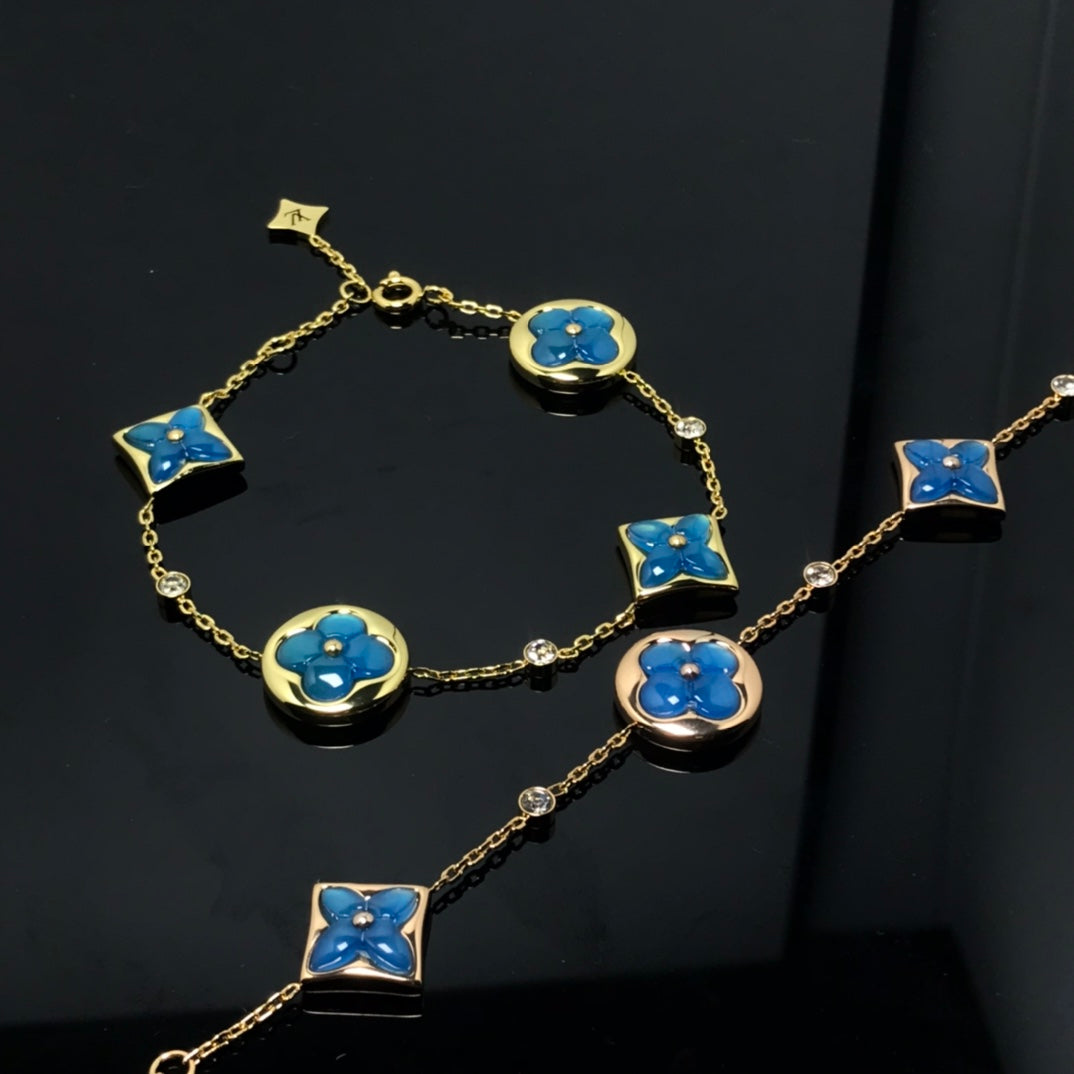 [Select]STAR AND SUN 4 MOTIF BLUE BRACELET