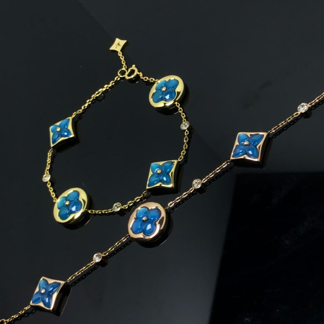 [Select]STAR AND SUN 4 MOTIF BLUE BRACELET