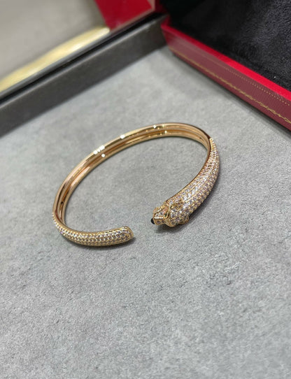 [Select]PANTHERE FULL DIAMOND OPEN BRACELET